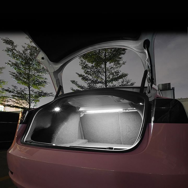 แถบแถบแสงอัจฉริยะท้ายรถ-lampu-hias-ภายในรถ12-v-หลอดไฟ-led-กระโปรงท้ายรถสำหรับเทสลารุ่น3-2019-2022