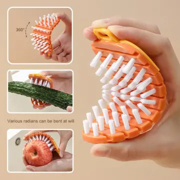 Curved Multifunctional Cleaning Brush Flexible Cleaning Tool