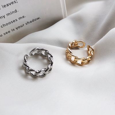 [MM75] LATS Gold สีชุบ Chain รูปร่างแหวนผู้หญิงผู้ชาย Vintage Gothic Chunky Hip Hop แหวนเครื่องประดับโบราณอุปกรณ์เสริม