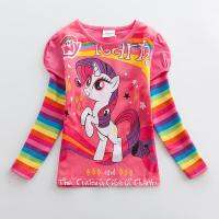 หญิง Ponys การ์ตูน Rainbow แขนยาว Unicorn เสื้อผ้าเด็ก