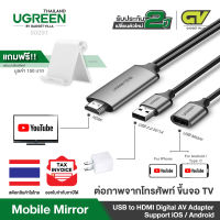 UGREEN สายนำภาพขึ้นจอ จากมือถือ ขึ้นจอทีวี, โปรเจคเตอร์, จอคอม Mobile Mirror TV, Projector, Monitor for Micro USB Lighting USB to HDMI Digital AV Adapter ใช้ได้กับ iPhone iOS และ Android Samsung สายยาว 1.5 เมตร รุ่น 50291 (สีเทา)