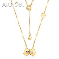 สร้อยคอ ZOE Necklace สำหรับผู้หญิง,สร้อยคอจี้รูปสัตว์แมว ALLNOEL ชุบทอง100 925เงินสเตอร์ลิงของขวัญเครื่องประดับสวยงามปาร์ตี้สุดเก๋น่ารัก