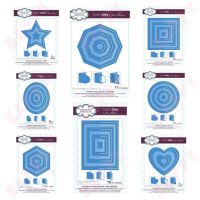 New In and out Collection Ovals Circles Rectangles Squares Stars Hearts Various Metal Cutting Dies Series Paper Craft Card Molds  Photo Albums
