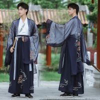 Plus Size Original Traditional Hanfu Man Chinese Ancient Swordsman Cosply Costume Oriental Ming Dynasty Stage Folk Clothing