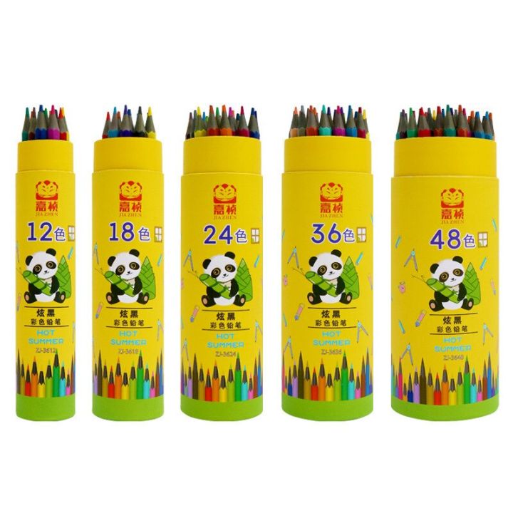 12-24-36-48-colorful-black-pencil-set-hexagonal-stick-childrens-oily-painting-graffiti-coloring-professional-pen-art-supplies