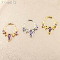 1PC Copper Gem Nose Ring Septum Piercing Nariz Daith Oreja Cartilage Tragus Earring Hoop Helix Piercings Body Jewelry Rhinestone