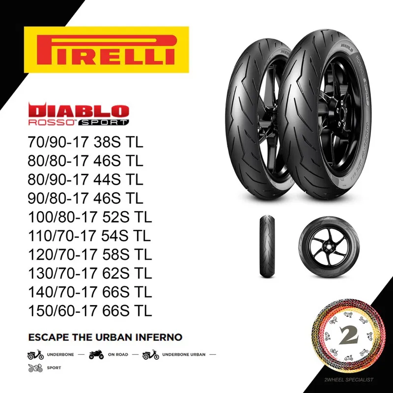 Pneu Pirelli 130 / 70-12 62P Diablo Rosso Scooter - EuroBikes