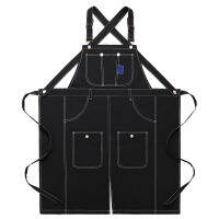 New Adjustable Professional Grade Chef Apron for Kitchen BBQ Tool Pockets Woman Man Canvas Bib Quick Release Buckle M to XL