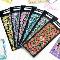 MOHAMM 1 Sheet Cute Glitter Colorful Ribbon Flowers Stickers