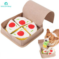 Doglemi DUS Pizza ดมกลิ่นของเล่นสำหรับสุนัขลูกบอลฝึกกัดสำหรับสัตว์เลี้ยง Relief ความเครียดลูกสุนัขแบบโต้ตอบเสียงเคี้ยวของเล่น