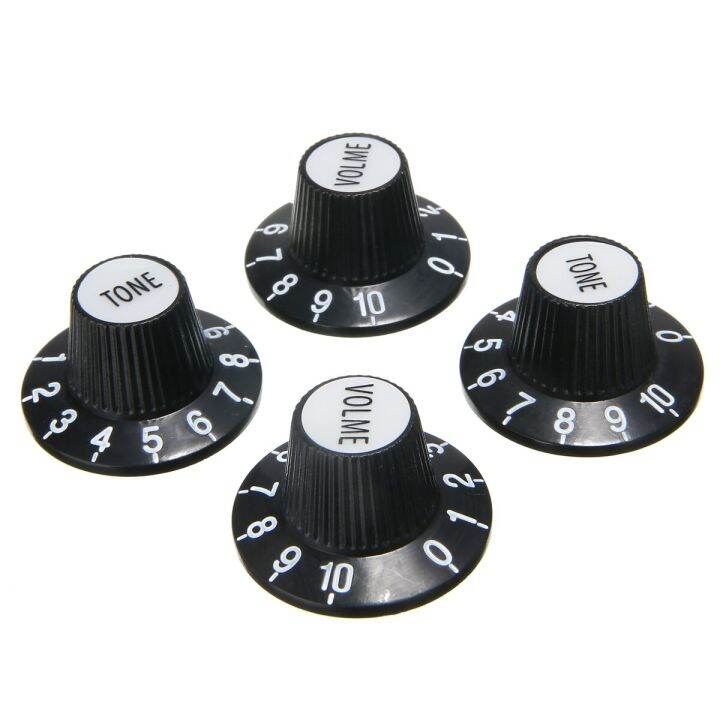 4pcs-set-new-guitar-control-knobs-silver-top-hat-bell-for-gibson-les-paul-for-sg-tone-and-volume-adjustable