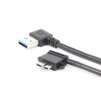 USB3.0A Male Right Turn Micro USB Male Left Bend Data Charging Cable for Hard Disk Mobile Phone Camera Laptop Double Elbow Cable