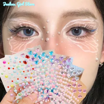 DIY Forehead Eyebrow Face Makeup Stickers Colourful Crystal Diamond Gemstone  Girl Woman Holiday Glitter Party Self Adhesive Eye
