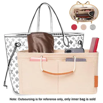 Satin Organizer Purse Insert Bag For Neverfull MM Handbag,Tote