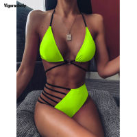 Vigorshely Sexy High Waist Swimwear Women String Bikini Set 2023 Halter Swimsuit Female zilian Biquini Bathing Suit Swim Wear2023