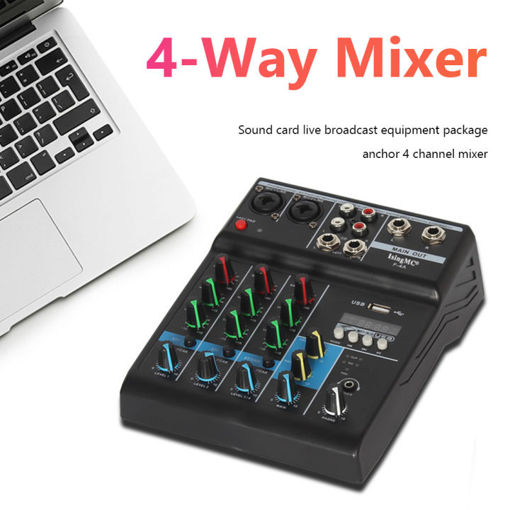 usb-audio-mixer-input-phantom-power-f-4a-wireless-4-channel-monitor-usb-interface-computer-power-for-computer