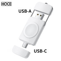 HOCE 2 IN 1พอร์ตคู่แม่เหล็กเหนี่ยวนำนาฬิกาชาร์จสำหรับ S Amsung G Alaxy Watch3 4 Active1 2 USB Type-C ไร้สายชาร์จ D Ock ยืนสำหรับ Iwatch 8 7 6 5 4 3 SE