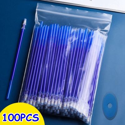 100PcsSet Erasable Pen Refill Rod 0.5mm BlueBlackRed Ink Gel Pen Washable Handle for School Office Writing Supply Stationery