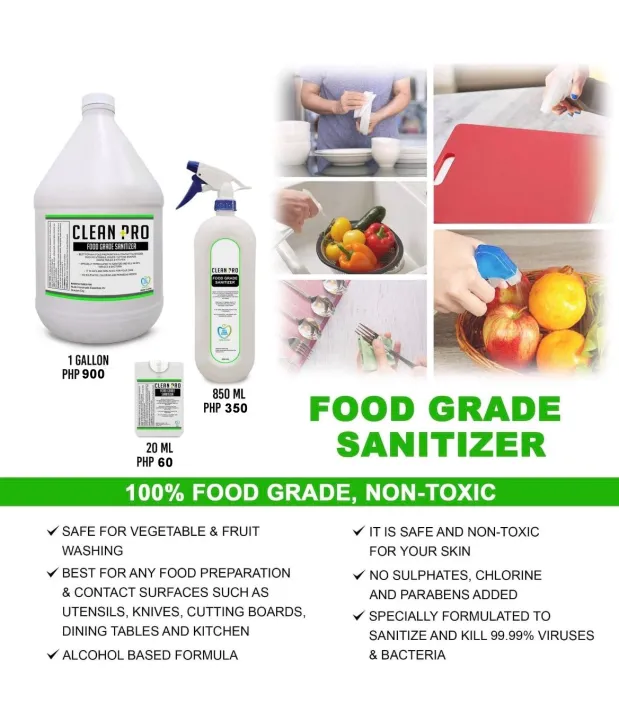 CLEAN PRO (FOOD GRADE SANITIZER) 1 GALLON Lazada PH