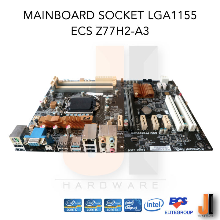 mainboard-ecs-z77h2-a3-lga1155-support-intel-core-i-gen-2xxx-and-gen-3xxx-series-สินค้ามือสองสภาพดีมีฝาหลัง-มีการรับประกัน