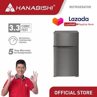 hanabishi mini double door refrigerator price