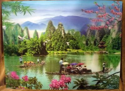 ภาพ3มิติ ภาพวิวธรรมชาติ แม่น้ำภูเขา ที่ดูสบายตา อบอุ่น สดชื่น ตกแต่งบ้านร้านค้าเพื่อเพิ่มพลังดีๆเข้ามาบ้านหรือร้านค้า