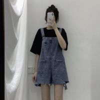 2022 Summer New Korean Version of Loose Age-reducing High-waist Wide-leg Jeans Hong Kong Style All-match Overalls Female Trend