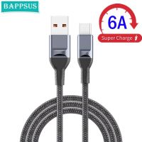 6A 66W USB Type C Cable SCP For Huawei Mate 40 Pro Braided Fast Charging USB C Charger Cable Data Cord for Xiaomi Samsung Redmi Docks hargers Docks Ch