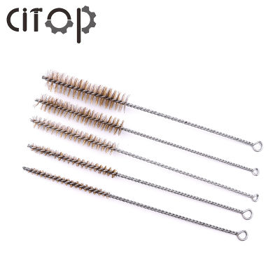 Citop 6Pcs Brass Tube Brush Wire Brush Set Cleaning Polishing Tool Copper Brush Set For Tube Cylinder Bores Cleanin