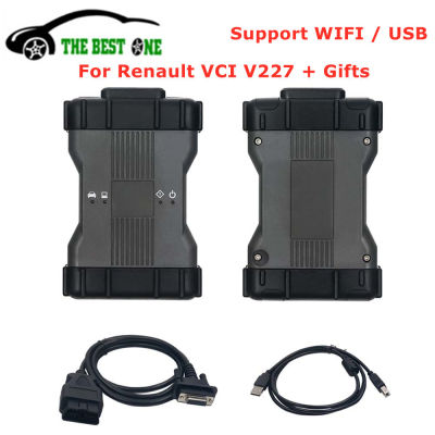 ชิ้นส่วนรถยนต์ไวไฟไร้สาย V227สำหรับ Renault VCI CAN เครื่องมือโปรแกรมเครื่องทดสอบปัญหารถยนต์คลิปสแกนเนอร์2in1สำหรับ Renault / Nissan Cars 87Tixgportz