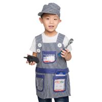 、’】【= Umorden Kids Child Train Engineer Costume Cosplay Uniform Role Play House Kit Set For Boys Halloween Party Dress Up Educational