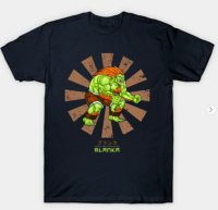 classic Blanka Street Fighter Retro Japanese T-Shirt Mens 100% Cotton Round Neck Short Sleeve T-Shirt