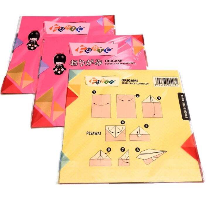 Harga Per 1Packs / 25 Sheets Kertas Origami Paper Warna Asli Ukuran ...