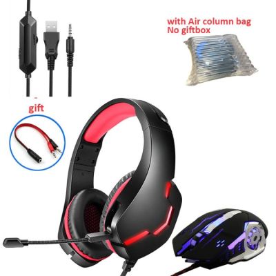 Gaming Headset Wired+Wired Mouse Set Glowing Headphones with Mic Supper Bass Earphone for PS5 PS4 Xbox PC Laptop