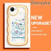 เคส Chenyyyka สำหรับ Realme C30 C30s Narzo 50i Prime Case การ์ตูน Cinnamoroll ดีไซน์ใหม่ขอบครีมนุ่มโปร่งใสลายกล้องถ่ายรูปเคสมือถือฝาครอบป้องกันที่เรียบง่ายอ่อนโยน