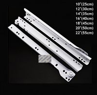 10“ 12" 14" 16" 18" 20" 22" White Powder Coated Euro Bottom Drawer Slide Self Closing Rail Runner 2 Folds