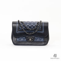 CHANEL FLAP BAG 9_ BLACK NAVY CALF RHW