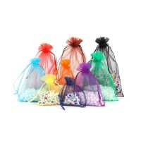 【LZ】❈  Saco De Organza De Cordão Para Exibição De Jóias Bolsa De Embalagem Presente De Festa De Casamento Saco De Decoração 24 Cores 7x9 9x12 13x18cm 10Pcs