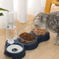 Automatic Pet Feeder 15 Degree Tilt to Protect Cervical Spine Triple Dog Cat Bowls Pet Supplies Food Bowl