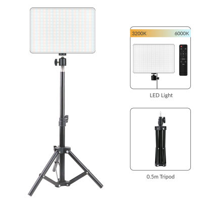 LED Video Light Panel Lighting Dimmable Photography Fill-in Lamp With Professional Tripod Remote Control For Live Stream Youtube