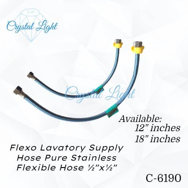 Crystal Light C6190 1pcs Flexo Lavatory Supply Hose Pure Stainless