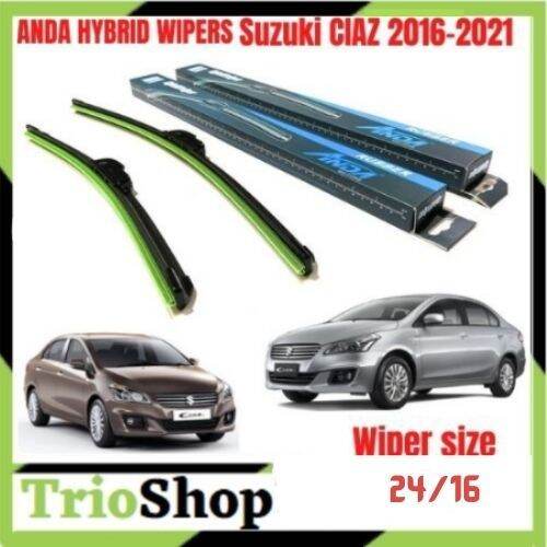 (24+16) ANDA HYBRID WIPERS Suzuki CIAZ 20162021 WIPER BLADE BANANA TYPE HOOK TYPE Lazada PH