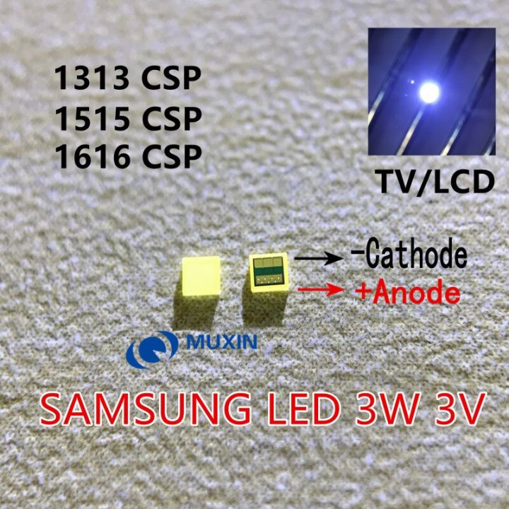 hot-k-50ชิ้นสำหรับซัมซุง-led-จอ-lcd-backlight-แอปพลิเคชั่นทีวี-led-backlight-3w-3v-csp-1313ขาวเย็นสำหรับทีวีโทรทัศน์แอปพลิเคชัน