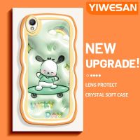 YIWESAN เคสสำหรับ OPPO A37 A37F,เคสป้องกันเลนส์กล้องซิลิโคนเคสโทรศัพท์แบบใสนิ่มลายการ์ตูนสเก็ตบอร์ด3D Pochacco ของแท้