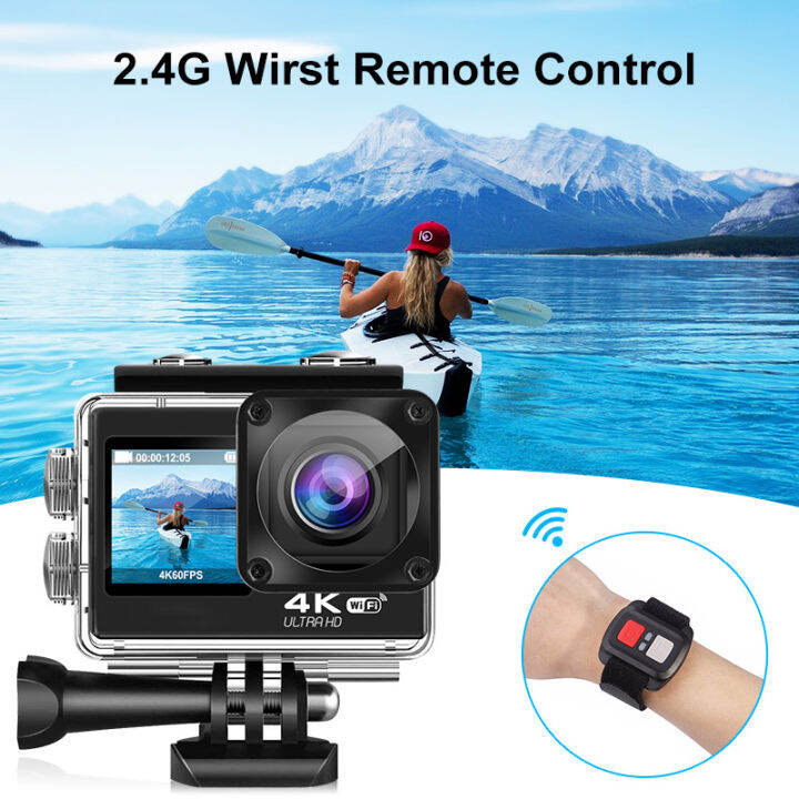 2023-pro-action-camera-4k-60fps-eis-2-0-touch-lcd-หน้าจอคู่-wifi-รีโมทคอนลกันน้ำ4x-ซูม-go-sports-camera