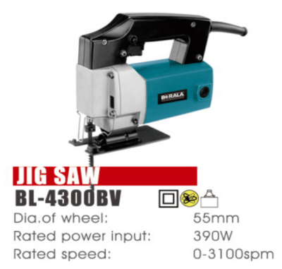 เลื่อยฉลุไฟฟ้า เลื่อยจิ๊กซอ JIGSAW งานหนัก 390 w ใบเลื่อย 55 มม BERALA รุ่น 4300 BV (ทุ่น คอยล์ ทองแดงแท้)