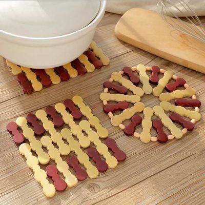 【CW】 1Pcs Square/Circular Desk Table Insulated Coasters Multi-function Utensil Insulation Mats