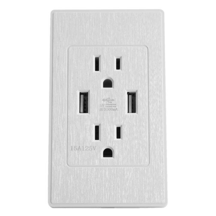 American Dual Usb Wall Socket American Standard Power Outlet Us 3.1A Usb Socket Panel Us Plug