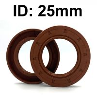 1PC 2PC ID 25 MM Oil Seal Skeleton Brown Fluoro FKM Fluorine Rubber Hydrauli Spring U Lip TC Ring Gasket 25x32x4 25x32x6 Gas Stove Parts Accessories