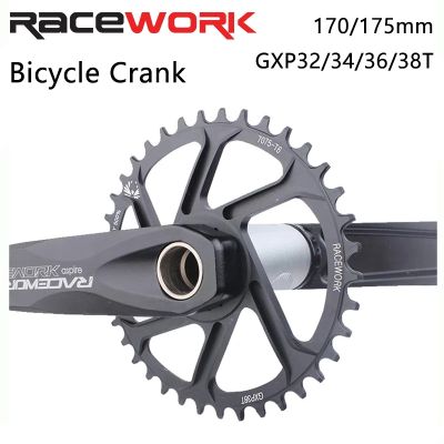 RACEWORK GXP จักรยาน Crank แบบบูรณาการจานหน้าจักรยานเชื่อมต่อแท่ง170 175 Mtb Cranks Chainring 32/34/36/38T สำหรับ SRAM SHIMANO